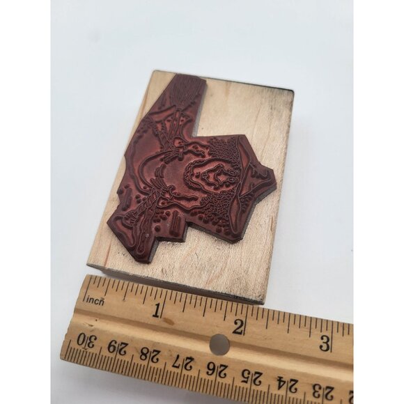 Great Impressions Wood Mounted Rubber Stamp Whimsical Witch Broom Fall Halloween - Picture 6 of 6